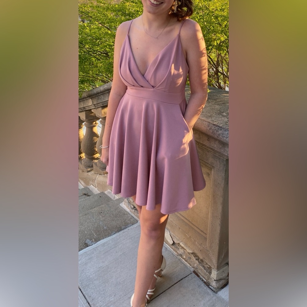 Lovely Day Dusty Rose Spaghetti-Strap Fit & Flare Mini Dress
